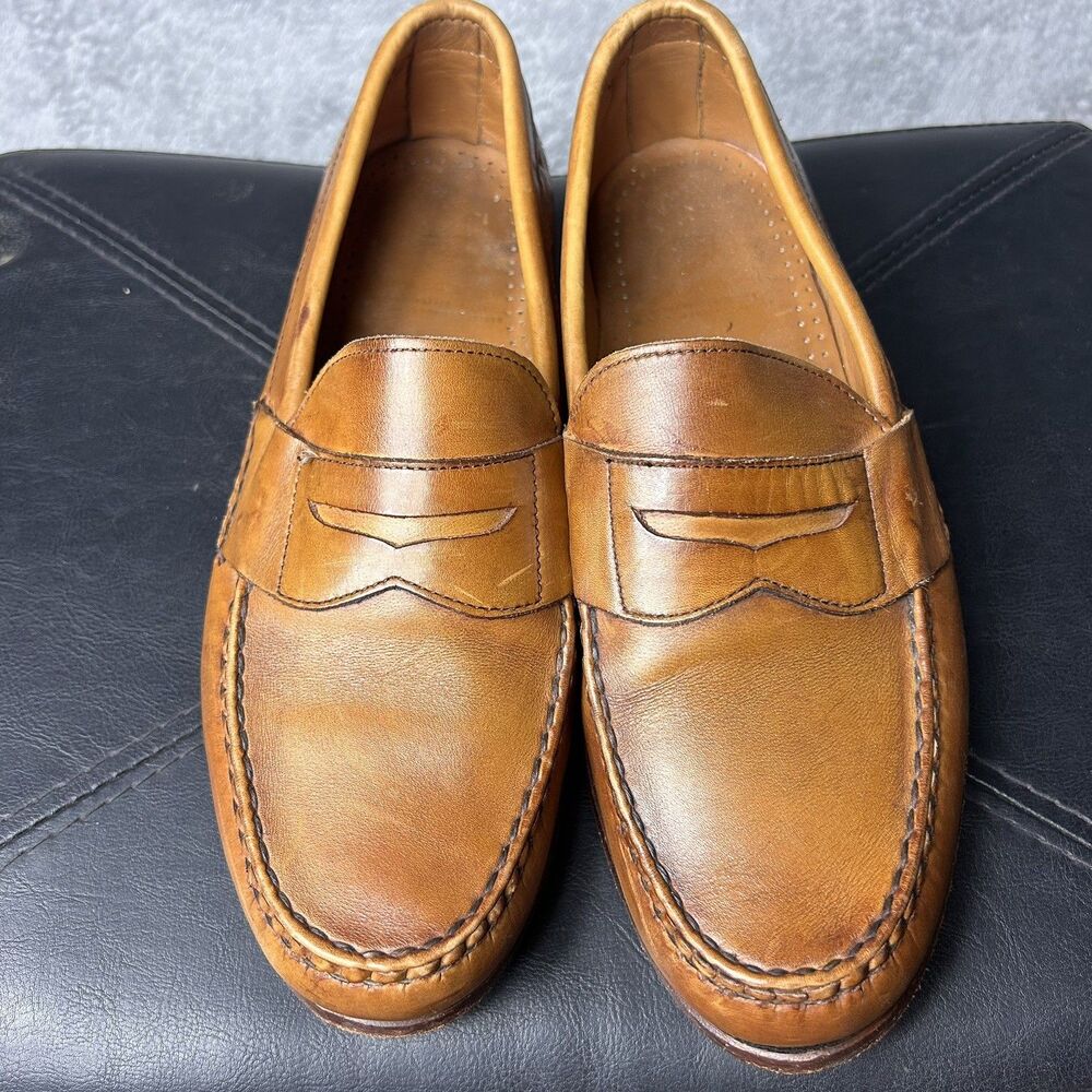 Allen Edmonds Cavanaugh Pinch Penny Loafers Walnut Brown Mens Size 8.5D